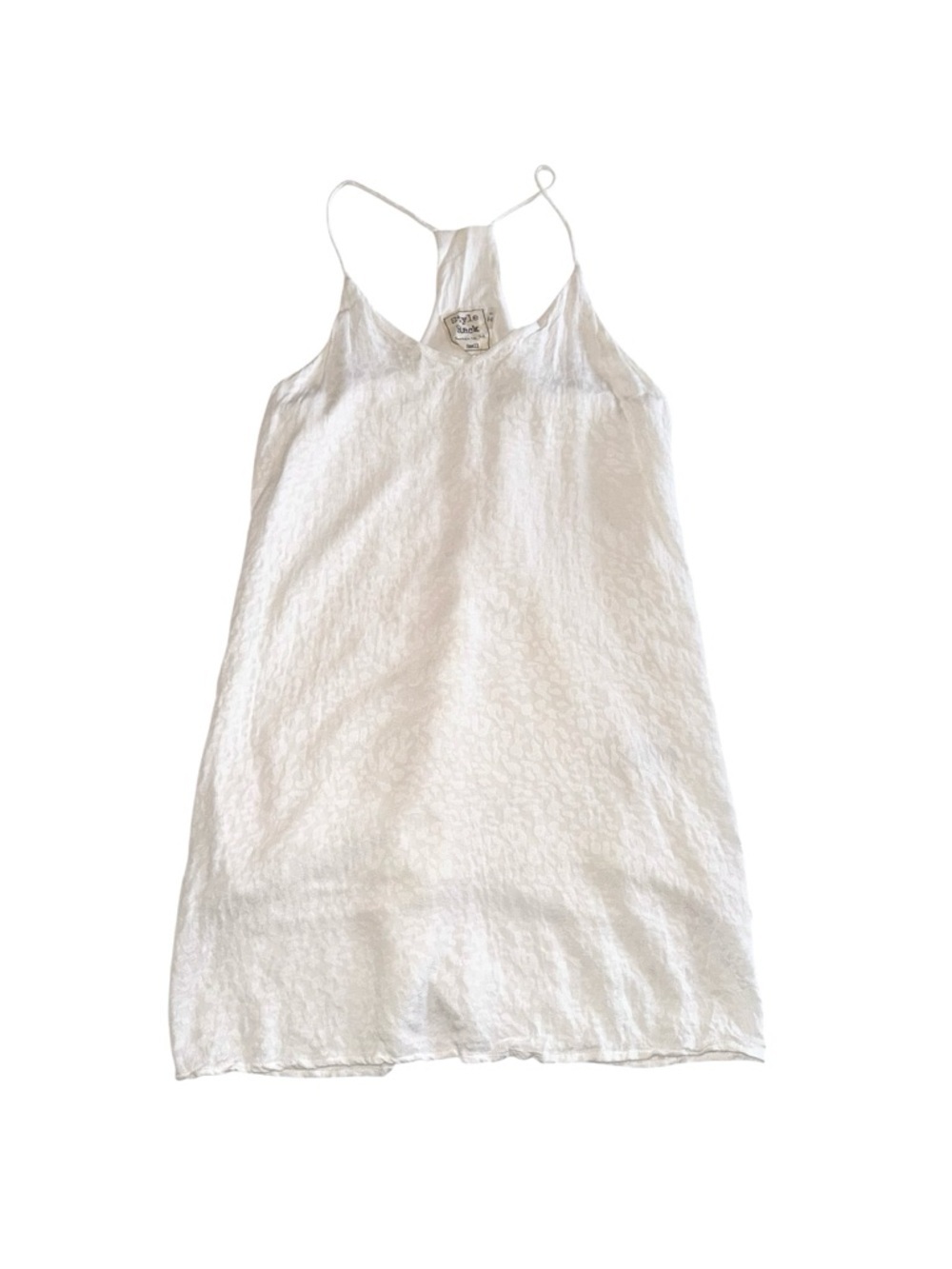 Style Rack White Racerback Lined Textured Mini Dress Small - Picture 3 of 6